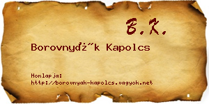 Borovnyák Kapolcs névjegykártya